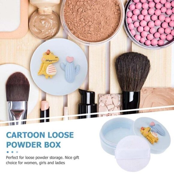 Loose Powder Box Refillable Cosmetic Jar Pot Cosmetic Container Face Powder Sift - Picture 4 of 8